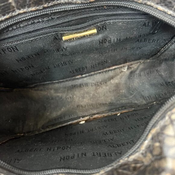 Albert Nipon Vintage Aztec Design Snakeprint / Reptile Leather Crossbody Bag Sma - Picture 8 of 12